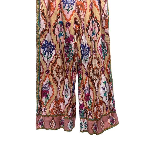 Ranna Gill Anthropologie Bohemian Wide Leg Jumpsuit Womens Medium Floral Pleated - Picture 16 of 16